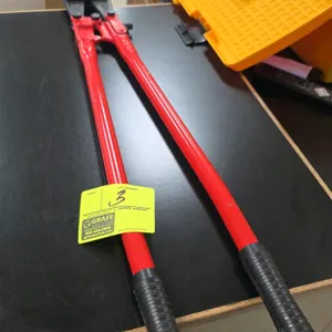 Model 900 36" bolt cutters. Features red-painted steel handles with black textured rubber grips and adjustable jaws. Dimensions: 36"L.