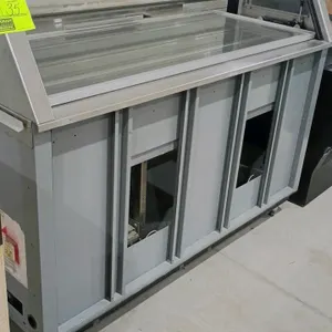Duke Manufacturing SUB-CP-TC60 M refrigerated sandwich prep table. Features self-contained refrigeration and an integrated glass canopy. Dimensions: 6