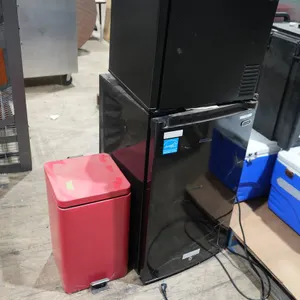 Office Refrigerator and Trash Can