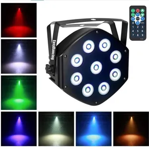 EasyDancing Theatrical Stage Lighting Apparatus Par Light RGBW 9x10W LED Uplighting 8 Channels with 
