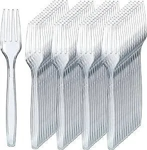 Prestee 300 Clear Plastic Forks
