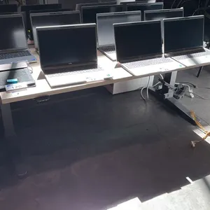 OAK FINISH ADJUSTABLE SIT-STAND COMPUTER DESK 60.0"W X 29.0"D X 28.0"H