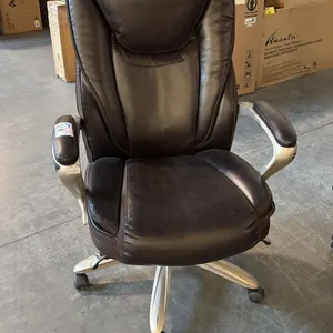 BROWN TUFTED HI-BACK EXECUTIVE CHAIR