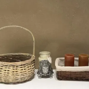 Baskets &Pewter Jar Candle Holder