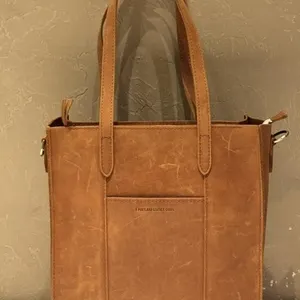 Portland Leather Goods Brown Leather Tote Bag