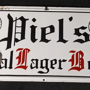 PORCELAIN BEER SIGN PIEL'S REAL LAGER BEER