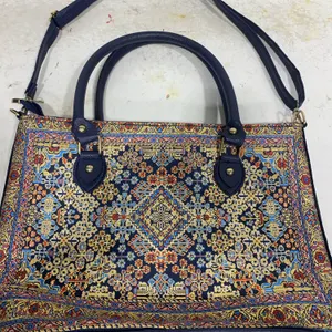 Turkish Shoulder or Hand Tote Bag in Oriental or Persian carpet pattern