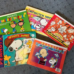Lot of 5 Peanuts Snoopy Construction Activity Pads