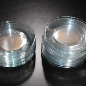 Clear Glass Plates with Visible Ridges, 22 Pieces