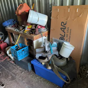 Work Bench, Miter Saw & Assorted Shop Supplies Lot