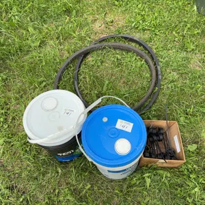Gear Oil Pails, V-Belts & Assorted Hardware Lot