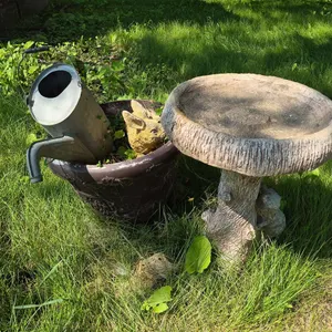 Garden Decor Lot w/ Birdbath and Planter
 UNRESERVED