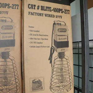 Bergen Industries CAT # B:LIE-400PS-277 work lite, tapable for all voltages, factory wires for 277V