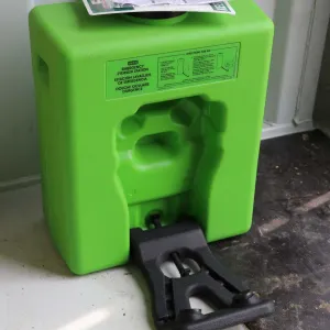 Uline Slim Flow Eyewash Station, comes with instruction manual and signage. No solution included