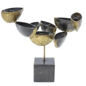BRUTALIST MCM BRANCHING METAL CANDLABRA 6.5"