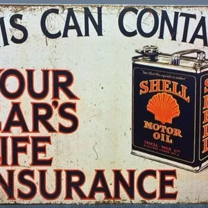Decorative Tin Sign - Shell Oil. 11.5”Wx8”H.