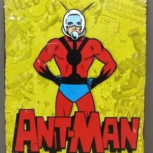 Decorative Tin Sign - Ant Man. Scratched.