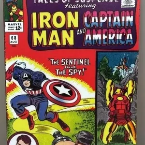 Decorative Tin Sign - Iron Man & Captain America.