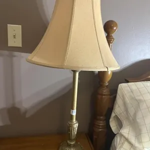Gold lamp 31in t and flower swag