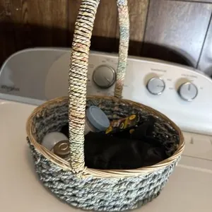 Gray basket 11x5(14 total w handle)