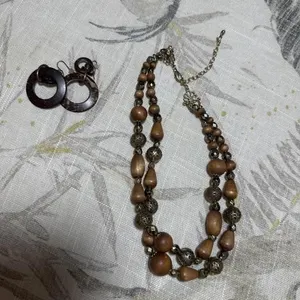 Brown Jewerly necklace and earrings