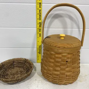 Woven Splint Basket with Lid