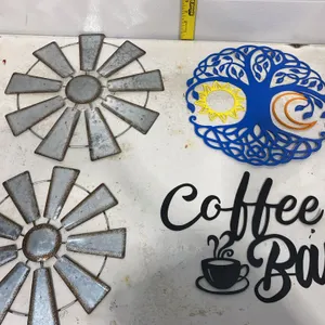 4 Rustic Farmhouse  Metal Wall Decor Pieces