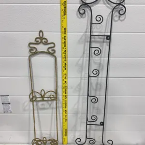 2 Assorted Wrought Iron Garden / Wall Decor Accents