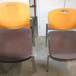 5 Armless Chairs with Upholstered Seats