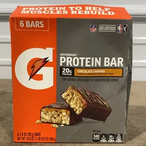 **NEW** Gatorade Chocolate Caramel Protein Bars, 6 Bars - Best By 8/2026
