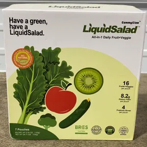 **NEW** LiquidSalad Fruit & Veggie, 7 Pouches - Best By: Not Visible