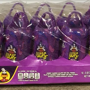 **NEW** Lucas Muecas Chamoy Flavored Mexican Lollipop, 10 Pieces - Best By Unknown