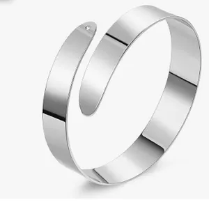 Alloy Upper Arm Open Ended Cuff Bracelet Adjustable Armbands Silver Tone New