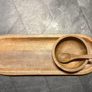 Threshold Target Acaia Wood Platter Bowl and Spoon Set
