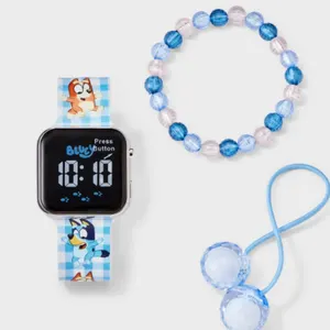Girls' Bluey Watch Set with Bracelets - Blue New, Box damage