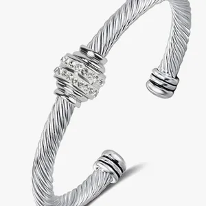 Cable Bracelet Twisted Wire Bangle Bracelet, Adjustable New