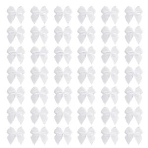 Mini White Satin Bows Bulk Bag For Crafting, Wedding, DIY