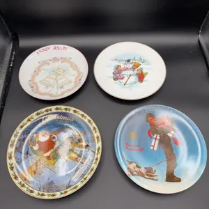 4 Avon Decorative Plates, Christmas & Anniversary