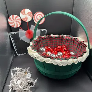 Christmas Basket, Lights, Ornaments & Chalkboard