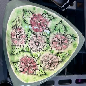 Hand Painted Tri Corner Bowl MCM