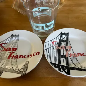 Two San Francisco Small Plates and One Funny Bone Comedy Club Glass