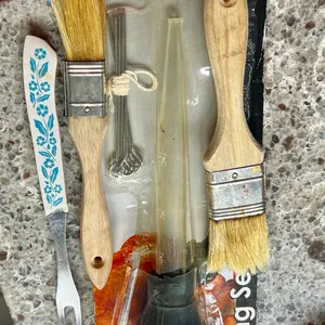 Basting Set and Brushes and Meat Fork