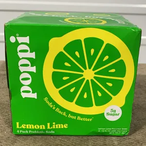 **NEW**  Poppi Lemon Lime Prebiotic Soda, 4 Pack - Best By: 4/26