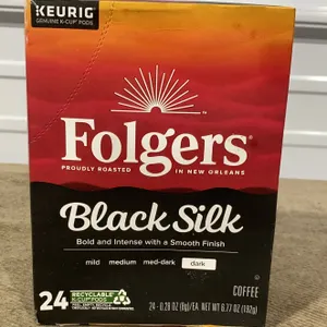 **NEW** Folgers Black Silk Dark Roast Coffee K-Cups, 24 Count - Best By: 1/27
