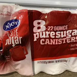 **NEW** N'Joy Pure Cane Sugar Canisters 8-Pack - Best By: 4/28
