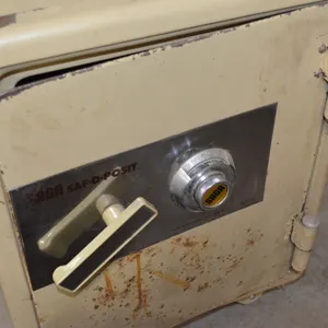 Steel Safe with combination numbers, little rust