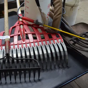Portable Sprayer Hand Pump, 2 Rakes, 2 Shovels, 1 Pitchfork