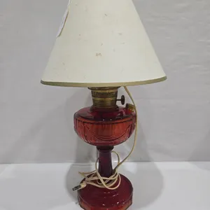 Lincoln Drape Lamp - Ruby Red Glass,  converted to electric
