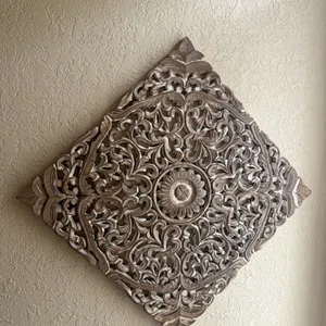 Modern diamond shaped wall decoration, Eifel tower background piece, religious books and other items. (less table)