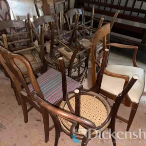 COLLECTION OF ANTIQUE OR 19TH CENTURY DINING CHAIRS